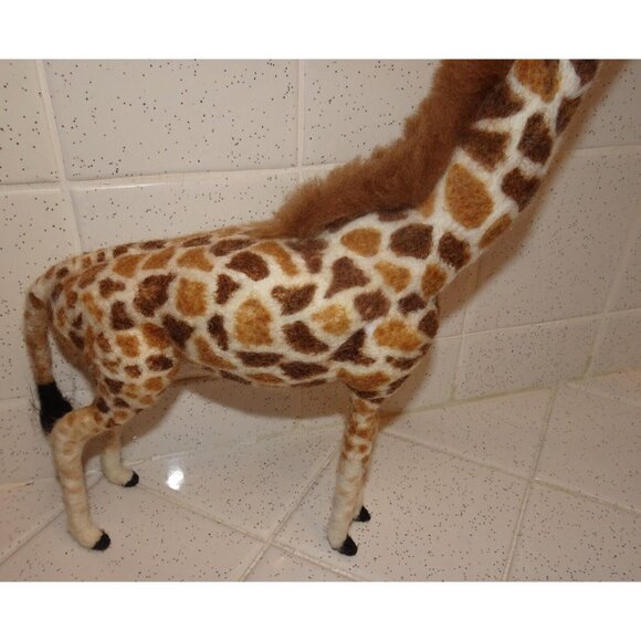 Handmade Needle Felting Giraffe wool roving handcrafted needle felted animal - Picture 7 of 10